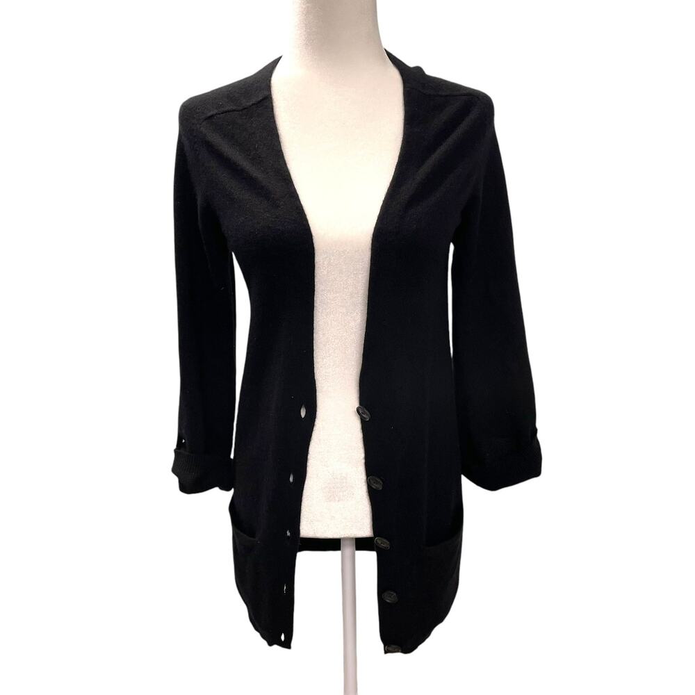 THEORY Amaya Cashmere Black Cadigan Sweater S